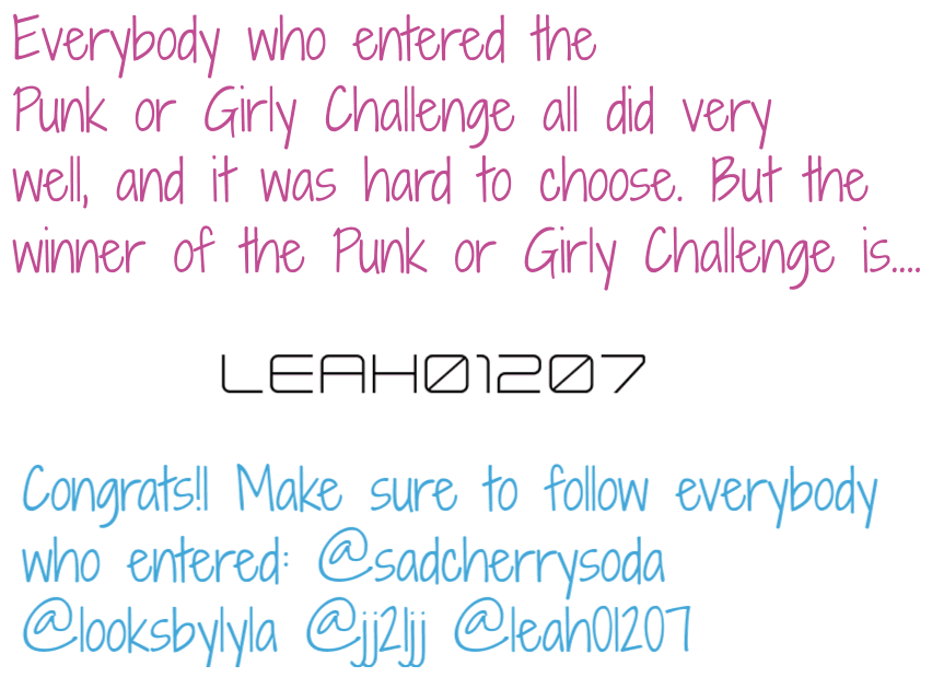 Winner of the Punk or Girly CHallenge!! @leah01207
