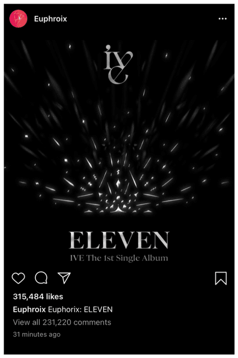 Euphorix 1st mini album IVE title track: ELEVEN