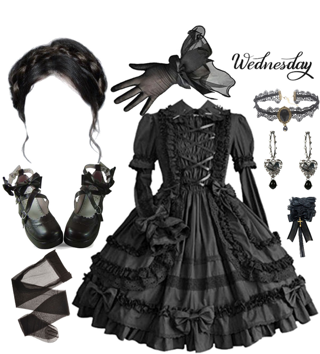 wednesday as a gothic lolita