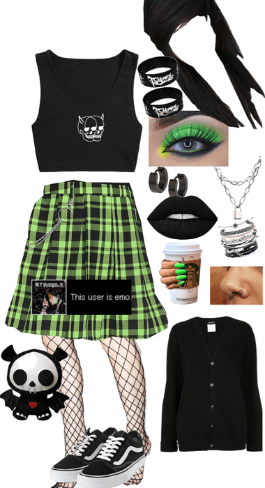 Emo with a Pop of Green