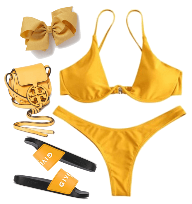 yellow swimwear