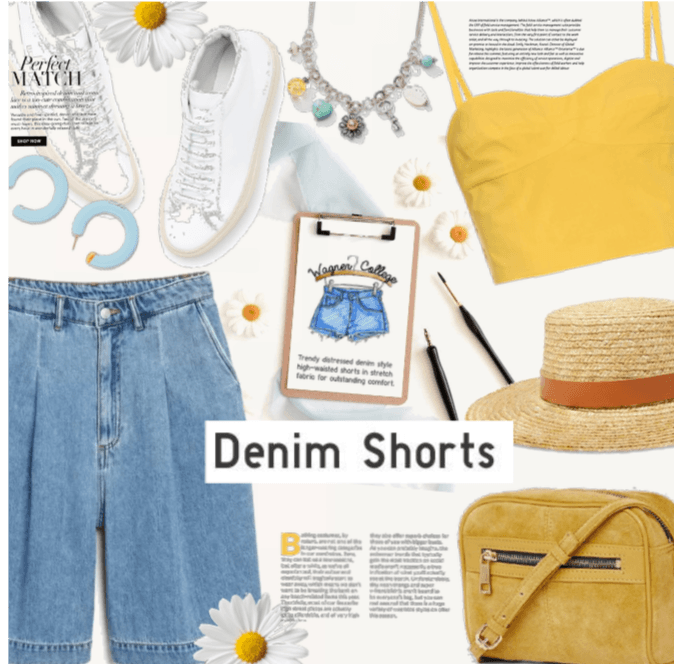 Perfect Match: Denim Shorts and Yellow Tank Top