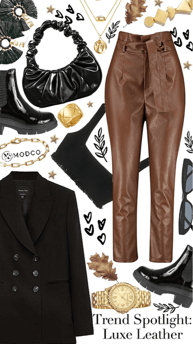 style these pants: faux leather pants