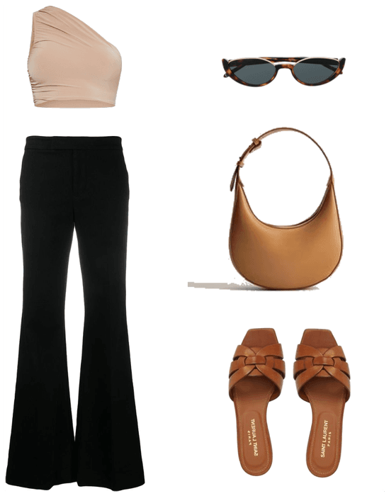 BLACK FLARE PANTS OUTFIT