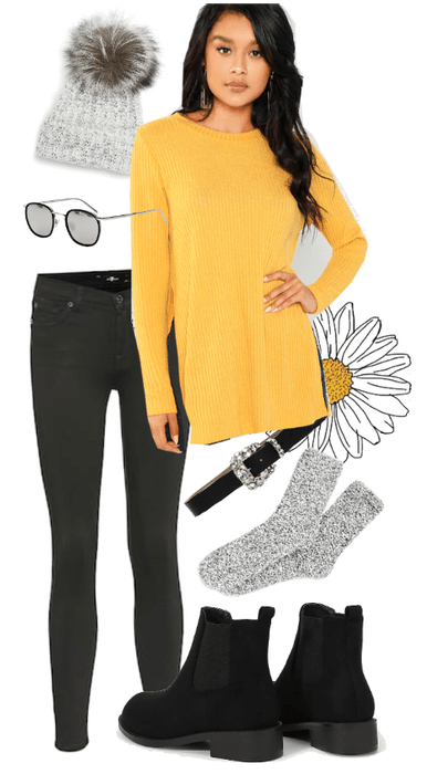 Black & Yellow Cozy Day Out