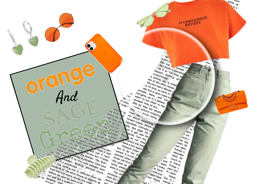orange and sage green