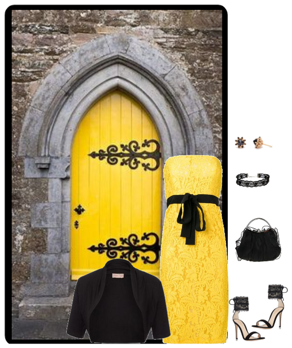 black and yellow doorway