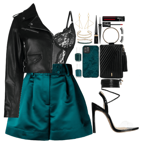 Downtown date night. Teal+Black