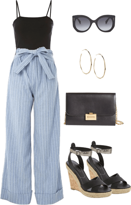 How to wear stripped palazzo pants