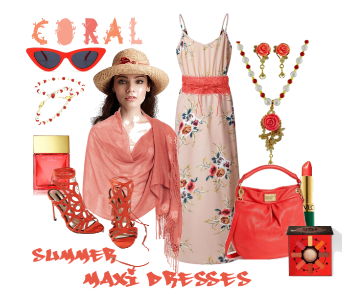 Coral Summer Maxi Dress