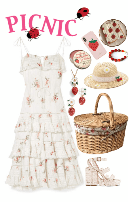 vintage strawberry picnic