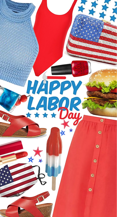 red white and blue Labor Day