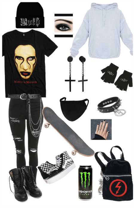 Emo gothic school outfit