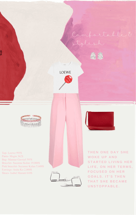 Comfortable and stylish in pink and red