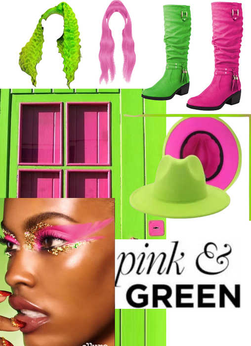 Pink and green.