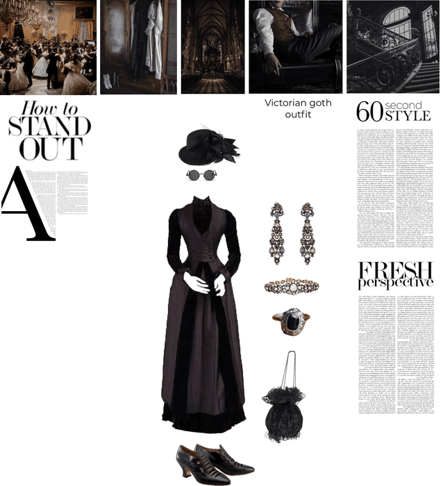 Victorian  goth in chic vibes outfit look idea by g.o. 2022