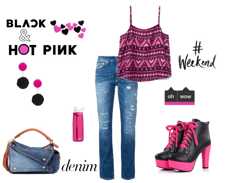 Black & hot pink