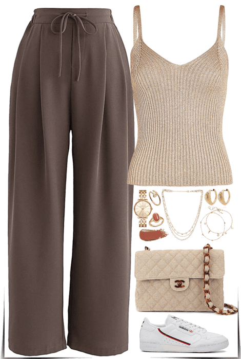 easy & casual outfit Of the colors natural & brown