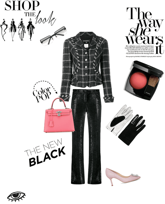 Black elegance with a pop of pink