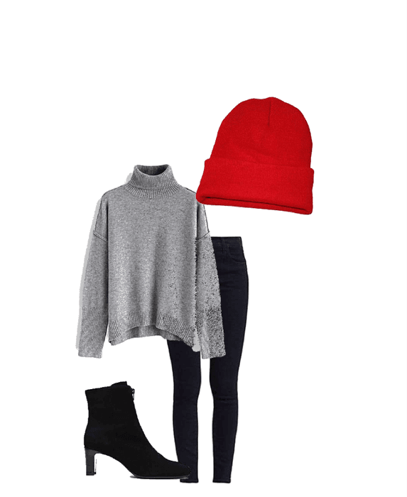 Red winter outfit