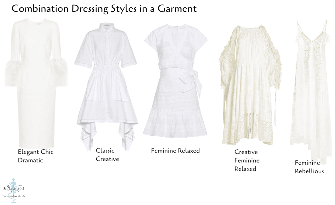 combination dressing styles in a white dress