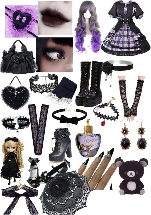 Black Velvet Bow Choker Gothic Lolita Necklace Cute Goth Gothic Jewelry