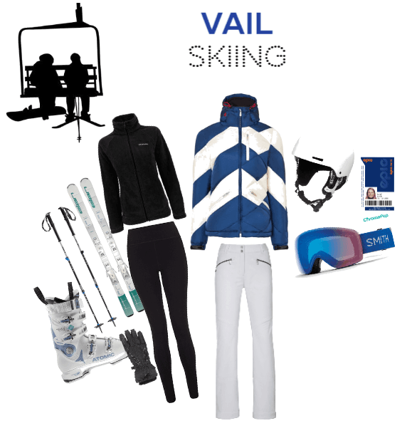 Blue and White Ski Outfit