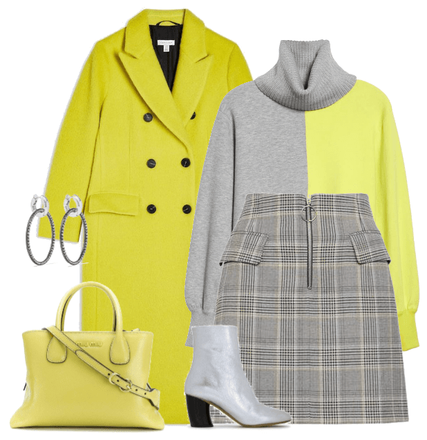 yellow wool coat / topshop