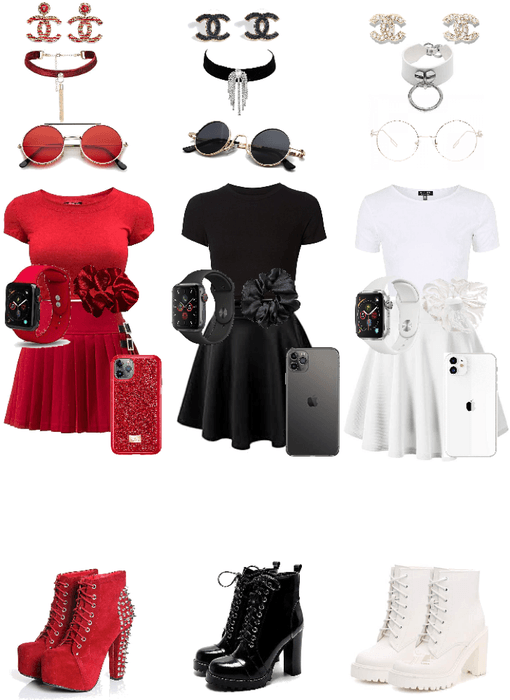 Black,white and red