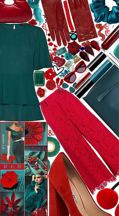 ❤️teal & red❤️