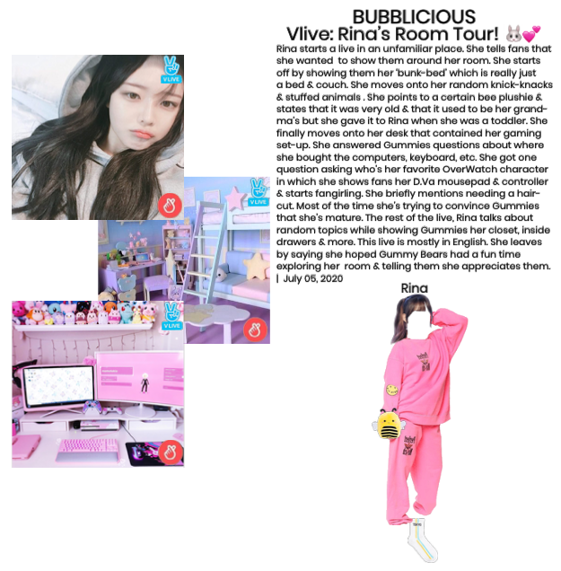 BUBBLICIOUS (신기한) Vlive: Rina’s Room Tour! 🐰💕