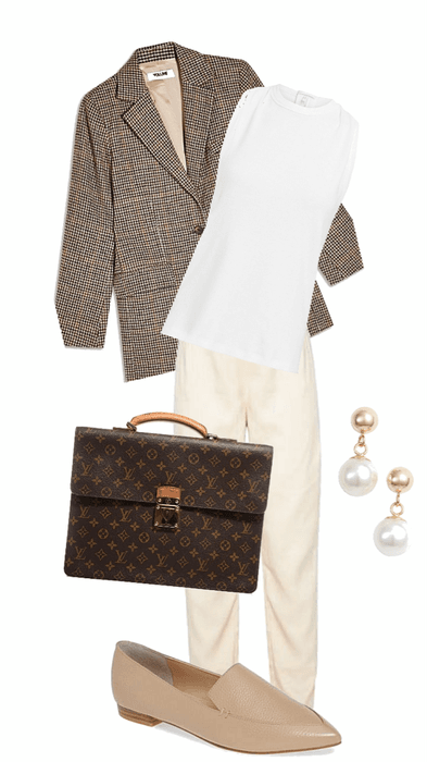brown houndstooth work fit