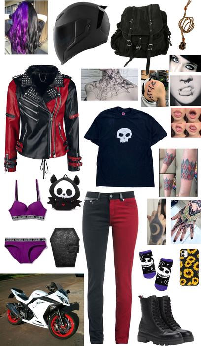 Emo Potato: Motorcycle Outfit