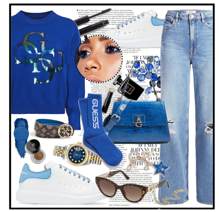 Blue casual look