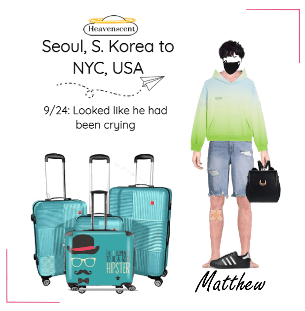 Matthew Seoul to New York City Airport Look 9/24