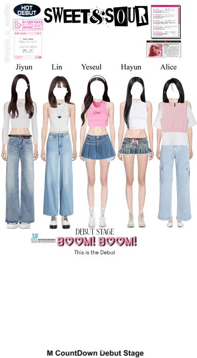Fake kpop girl group debut stage outfit