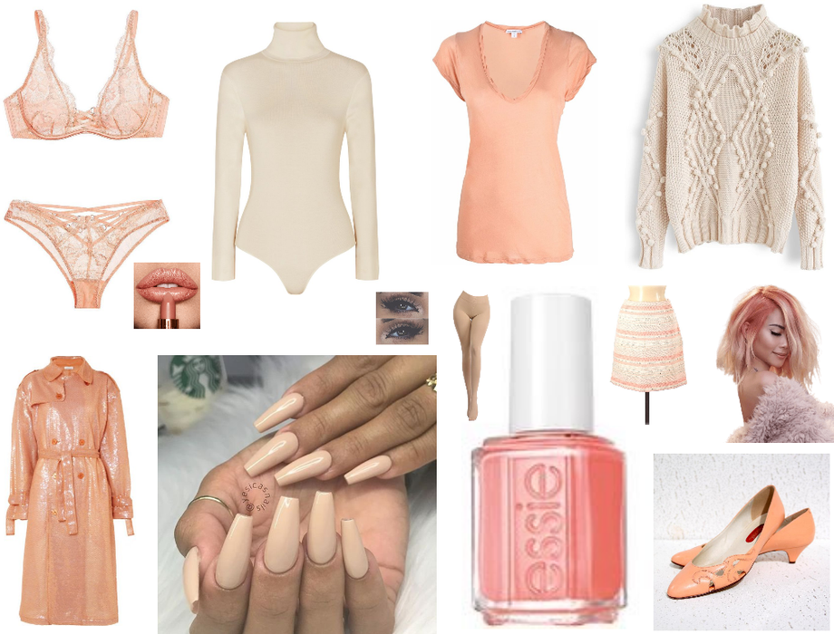 Peach and Beige Outfit