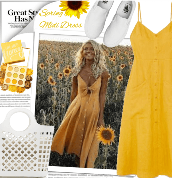 Sunflower Midi Dress 🌻🌾⭐