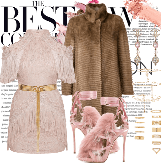 Baby Pink & Fur Coat.