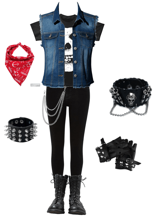 Punk rock teen outfit