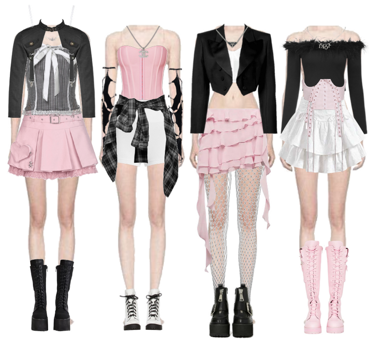 4 member kpop group outfit
