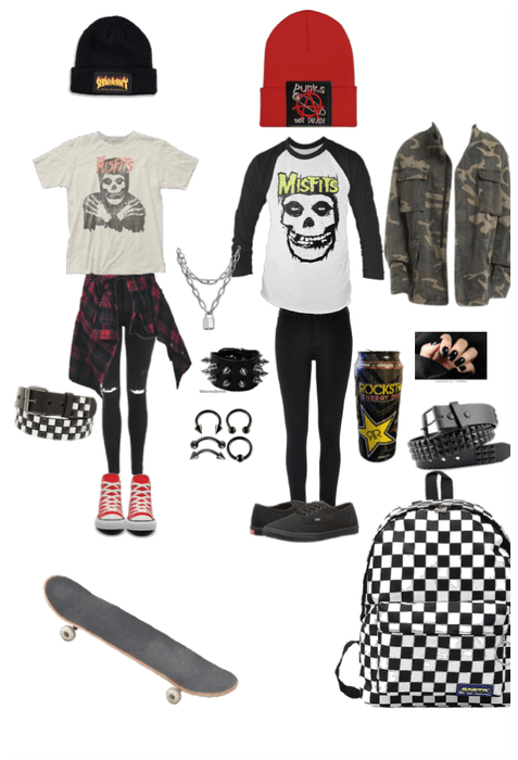 Skater emo punk grunge outfit
