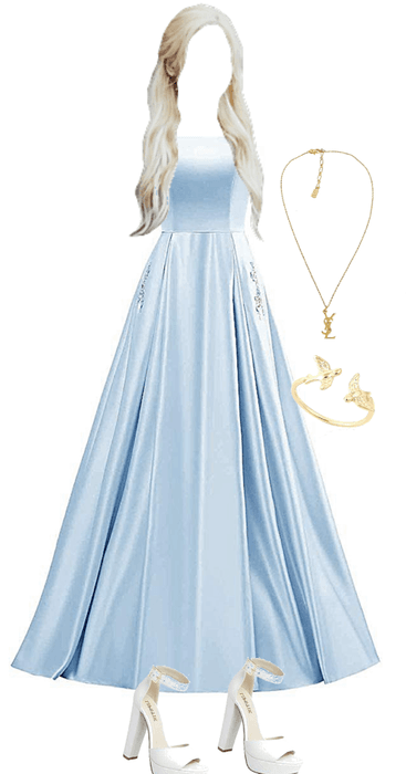 blue poofy prom dress