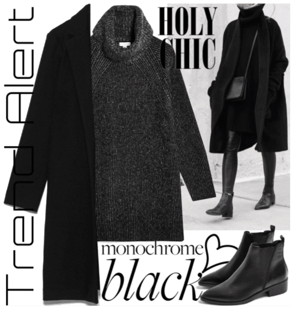 #Black monochrome fall trend - so chic & cozy!