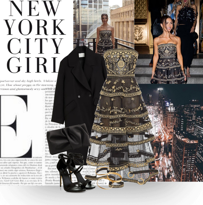 New York city girl wearing Oscar de la renta