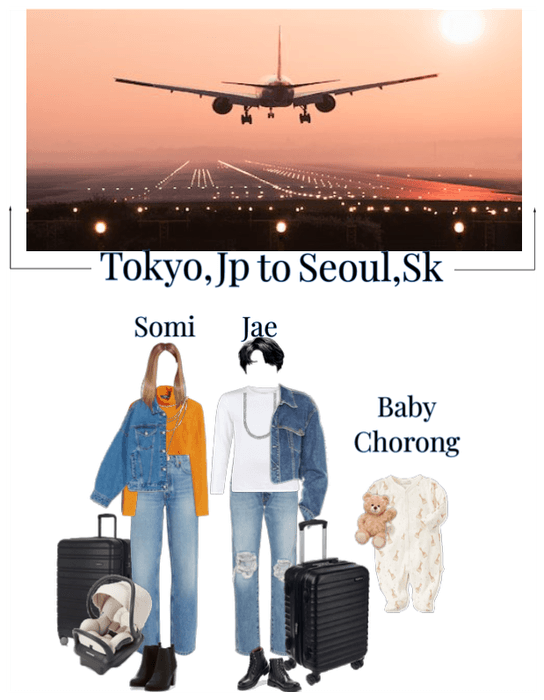 Somi&Jae And Baby Chorong Airport Outfit