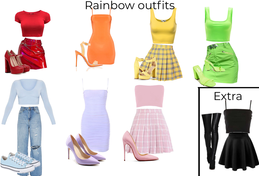 rainbow outfits 🌈 thank u to @kalaaaalalove43