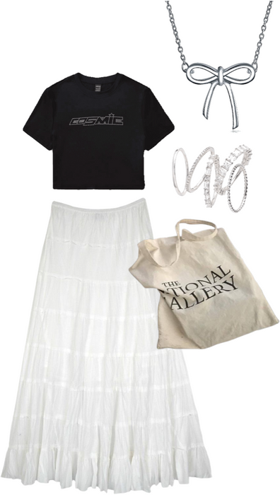 white maxi skirt