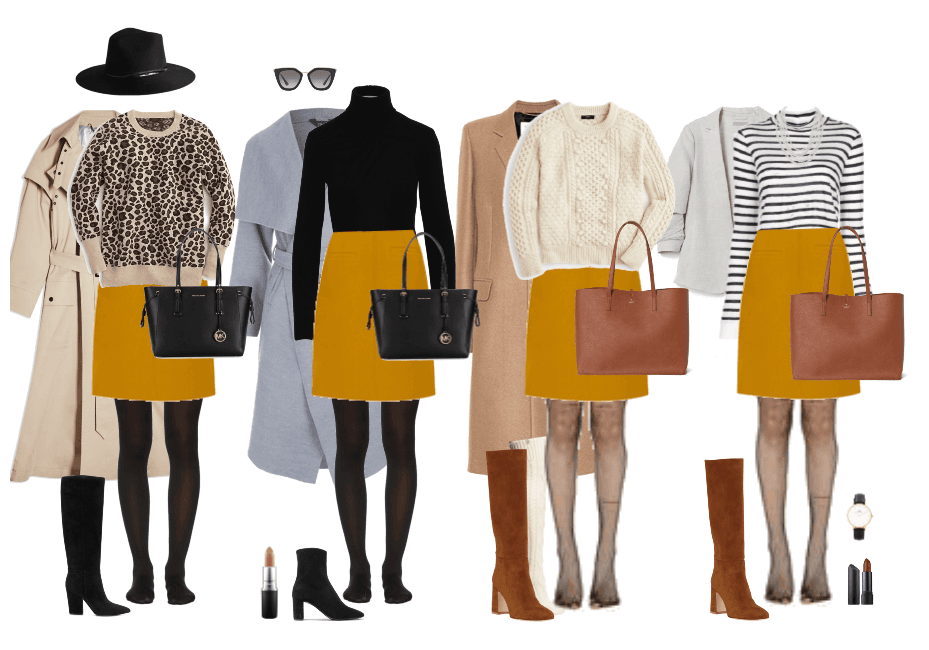 Fall Go-To Outfits - Mustard Yellow Skirt