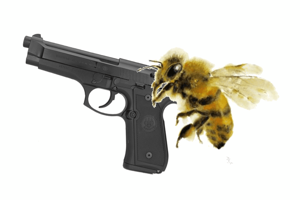 bee with gun
